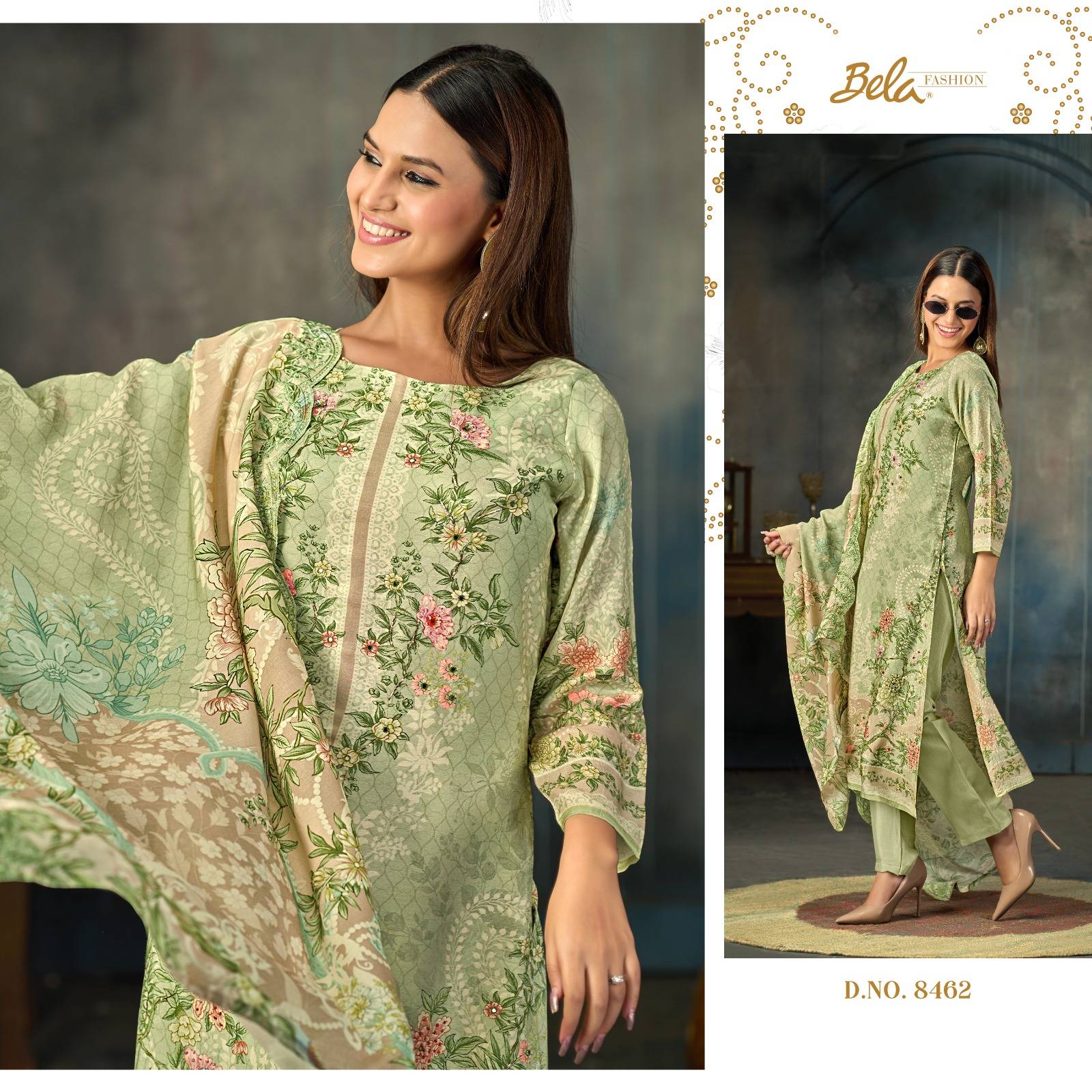 Maisha by Bela Fashion 8460 to 8463 series Designer Beautiful Occasional Wear & Party Wear Pure muslin dressesAt Wholesale Price
